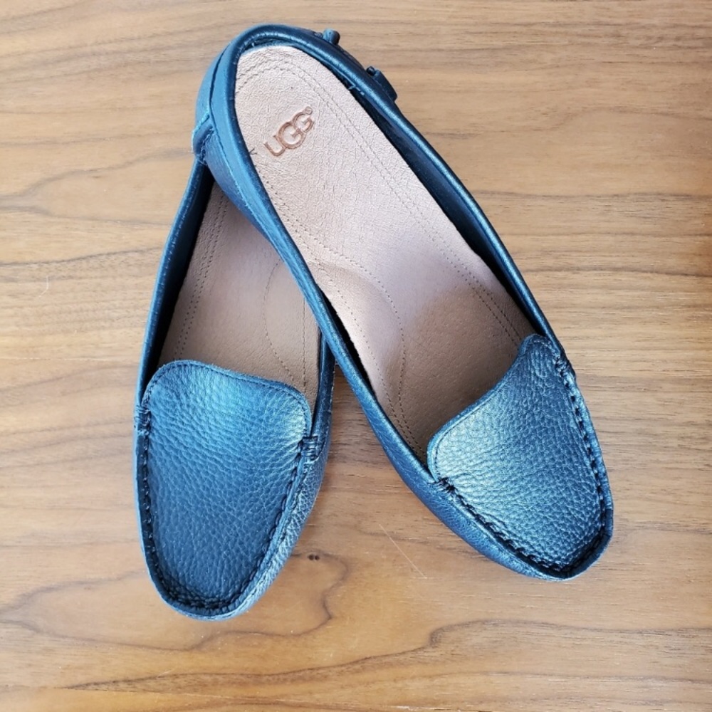 UGG Black Leather Loafers